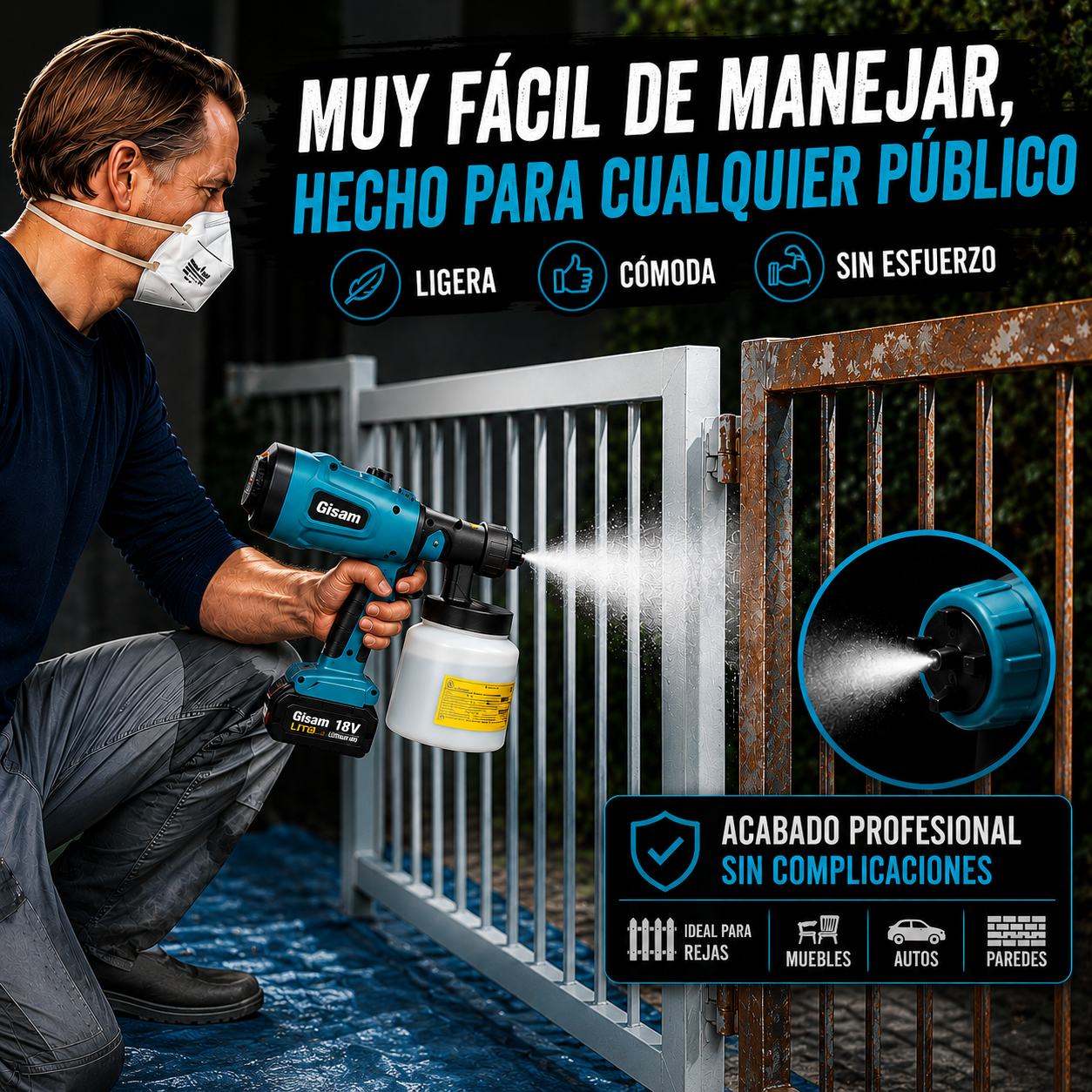 PISTOLA INALÁMBRICA PAINTPRO™ - KIT 2 BATERÍAS EXTRA + ESTUCHE RIGIDO 🎁